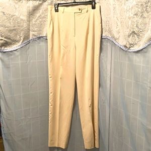 CALVIN KLEIN ITALIAN WOOL BL. PANTS CREAM SZ 10